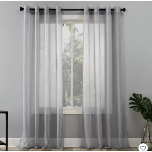 No 918 Other - No 918 Lichtenberg Emily Sheer Voile Grommet Top Curtain Panel 59 x 63" Gray NEW